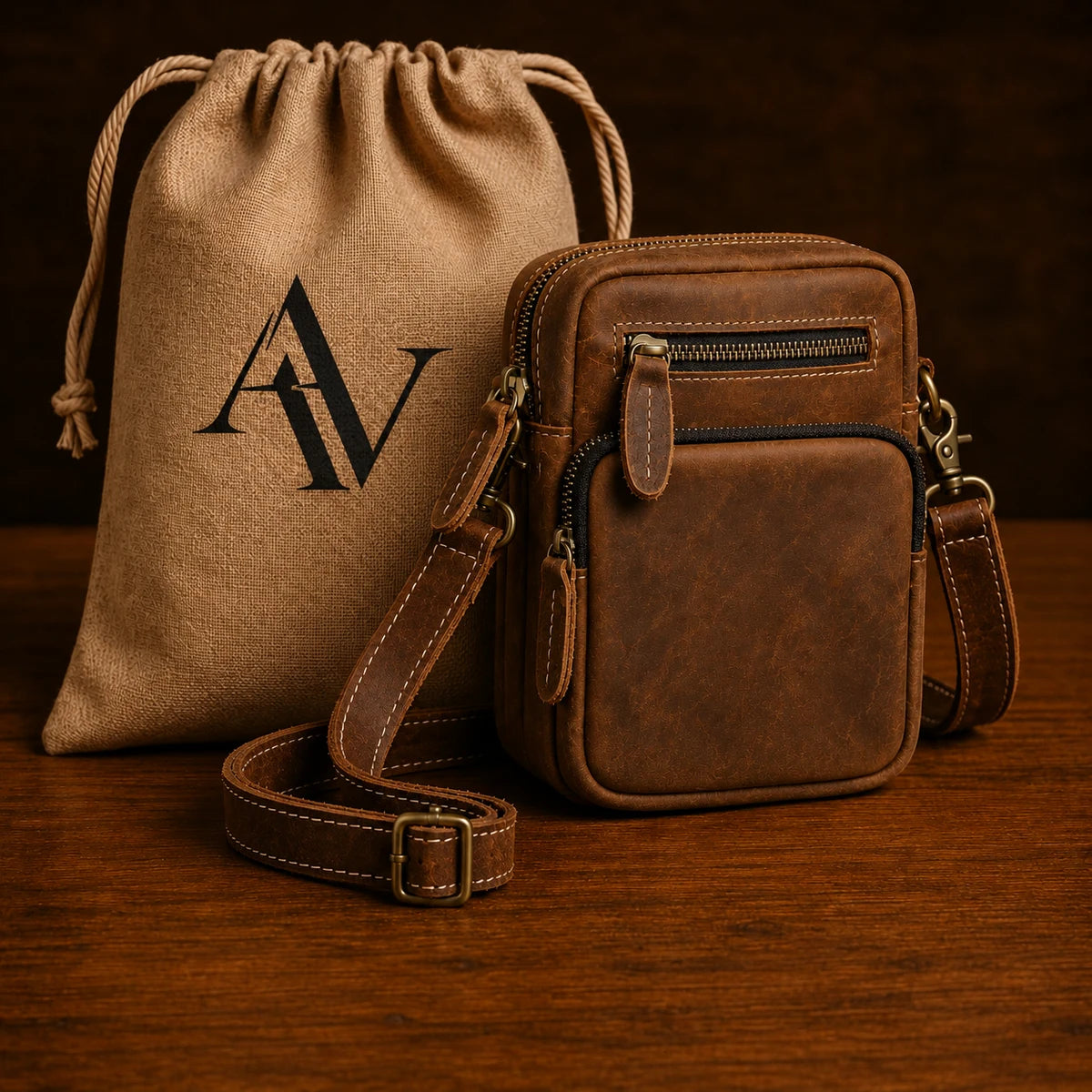 Bolso ASTOR café y saco Arthur Varen
