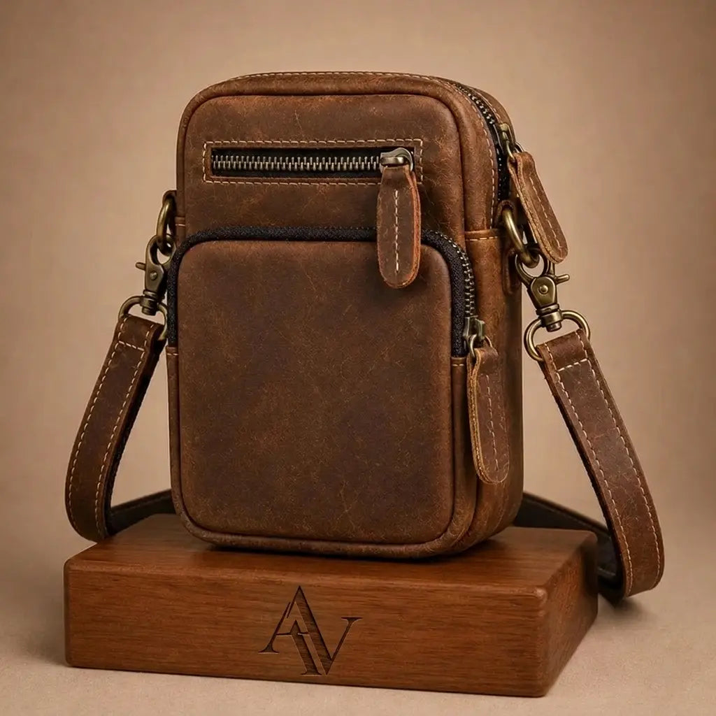 Bolso Masculino Crossbody de Cuero Arthur Varen ASTOR | Estilo Vintage