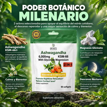 Ashwagandha KSM-66® + Glicinato de Magnesio - 90 softgels