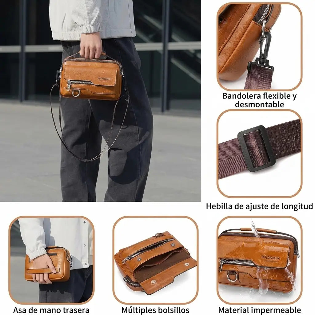 Bolso de mano Weixier Cuero Premium